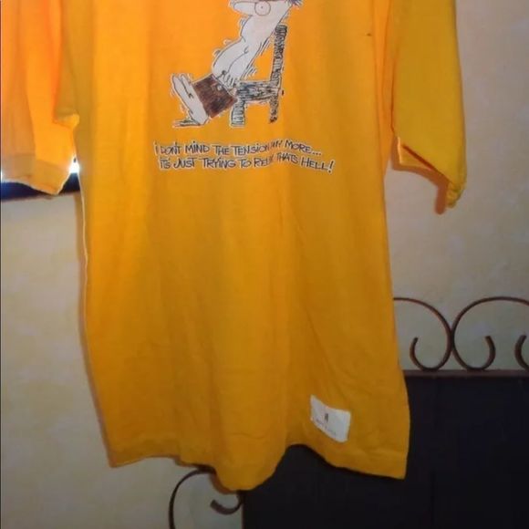 Hilarious VINTAGE 80s Don't mind tension trying to relax is Hell T-shirt - Picture 4 of 5